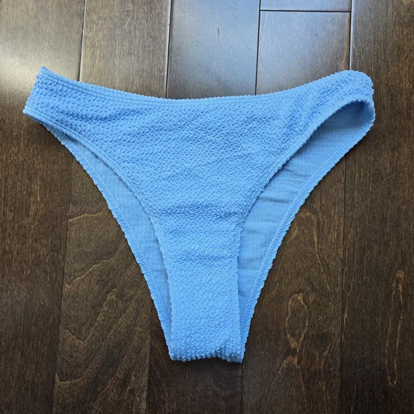 Powder Blue Ribbed Bikini Set - Picture 3 of 8